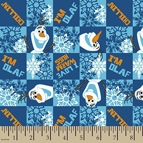Springs Creative Products Group Frozen Olaf Chillin Flannel Fabric by The Yard, 42/43-Inch, Blue