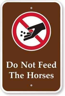 DYLAN MILLER Safety Sign - Do Not Feed The Horses  with No Feeding Graphic  Sign DYU0889 12 x 16 Inches Metal Sign Durable Indoor and Outdoor Signs Street Signs