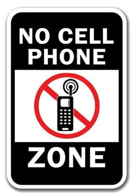 DYLAN MILLER Safety Sign - No Cell Phone Zone Sign DYU0854 12 x 16 Inches Metal Sign Durable Indoor and Outdoor Signs Street Signs