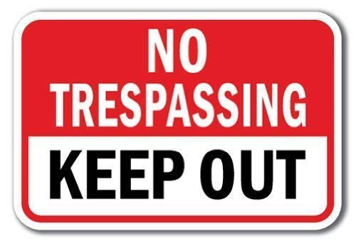 DYLAN MILLER Safety Sign - No Trespassing Keep Out Sign DYU0867 12 x 16 Inches Metal Sign Durable Indoor and Outdoor Signs Street Signs