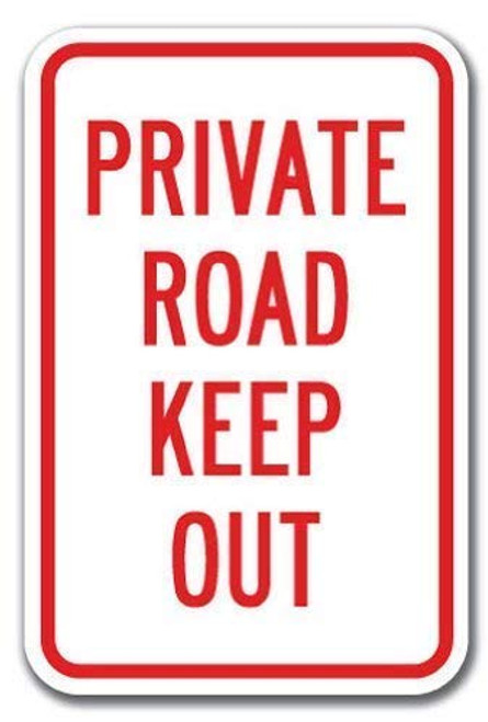 DYLAN MILLER Safety Sign - Private Road Keep Out Sign DYU0521 12 x 16 Inches Metal Sign Durable Indoor and Outdoor Signs Street Signs