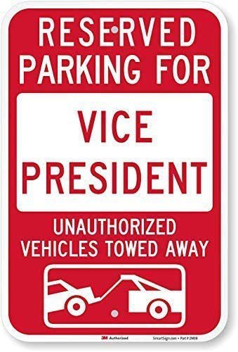 DYLAN MILLER Safety Sign - Reserved Parking for Vice President DYU0916 12 x 16 Inches Metal Sign Durable Indoor and Outdoor Signs Street Signs
