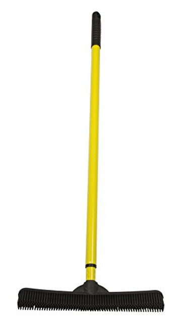 Evriholder FURemover Broom with Squeegee made from Natural Rubber, Multi-Surface and Pet Hair Removal, Telescoping Handle that Extends from 3 ft to 6 ft