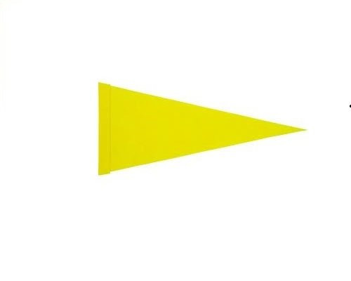 8 Ft ATV Pennant Yellow Safety Flag with Two Piece 5 16 inch  White Pole  No Mounting Hardware