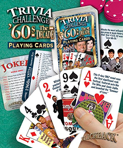 Flickback Media Inc. Birthday Combo  1966 Trivia Playing Cards  and  1960s Decade Trivia Playing Cards
