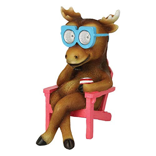 Rivers Edge Products LED Solar Garden Lights - Moose in Chair