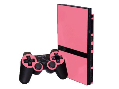 Soft Pink Vinyl Decal Faceplate Mod Skin Kit for Sony PlayStation 2 Slim  PS2 Slim  Console by System Skins