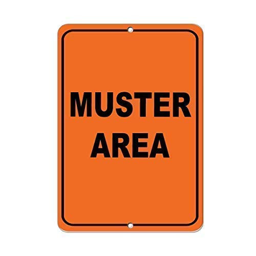 ZJLVMF Outdoor and Indoor Sign tin Signs 12x16inMuster Area Security Sign Wall Decor Vintage Look Metal Sign Tin Signs Wall Art Novelty Laughing Funny Office Home Shop Metal Sign ZJLVMF Outdoor and Indoor Sign tin Signs 12x16inMuster Area Security Sign Wall Decor Vintage Look Metal Sign Tin Signs Wall Art Novelty Laughing Funny Office Home Shop Metal Sign