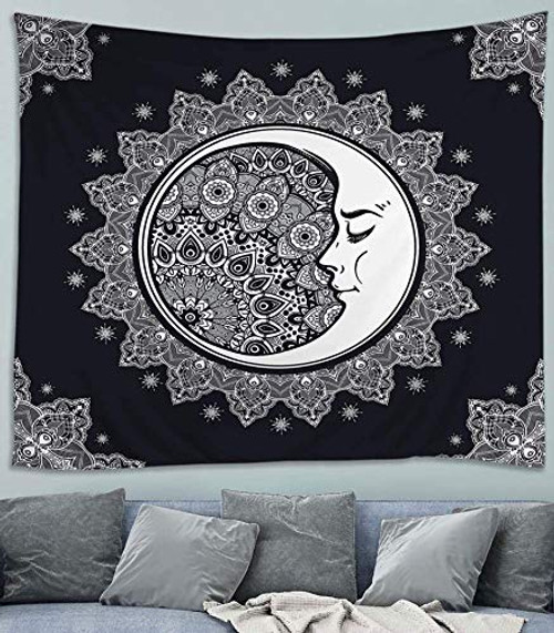 JYKFJ Tapestry Wall Hanging Moon Black and White Tapestries for Bedroom College Dorm Living Room Wall Decor Art JYKFJ Tapestry Wall Hanging Moon Black and White Tapestries for Bedroom College Dorm Living Room Wall Decor Art