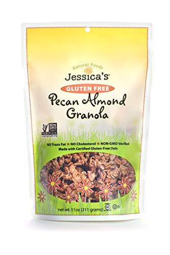 Jessicas Natural Foods Gluten-Free Pecan Almond Granola 11 oz. - All-Natural Granola Non GMO Breakfast Cereal and Snack  Certified Gluten Free - Pecan Almond