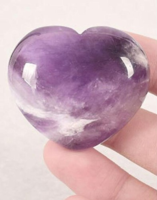 AITELEI Healing Crystal Amethyst Stone Carved Puff Heart Pocket Stone Heart Love Palm Worry Stone Chakra Reiki Balancing Pack of 1 AITELEI Healing Crystal Amethyst Stone Carved Puff Heart Pocket Stone Heart Love Palm Worry Stone Chakra Reiki Balancing Pack of 1