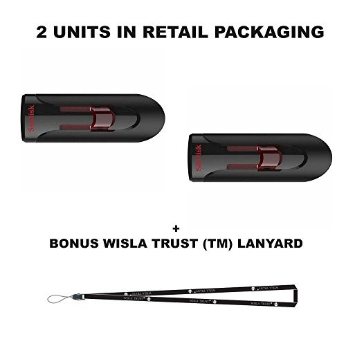 SanDisk Cruzer Glide 16GB (2 pack) SDCZ600-016G USB 3.0 Flash Drive Jump Drive Pen Drive SDCZ600-016G - Two Pack, 2x 16GB = 32GB Bonus Wisla Trust (TM) landyard SanDisk Cruzer Glide 16GB (2 pack) SDCZ600-016G USB 3.0 Flash Drive Jump Drive Pen Drive SDCZ600-016G - Two Pack, 2x 16GB = 32GB Bonus Wisla Trust (TM) landyard