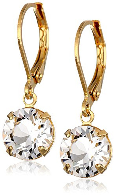 1928 Jewelry 14k Gold-Dipped Dangle Drop Earrings with Swarovski Crystals 1928 Jewelry 14k Gold-Dipped Dangle Drop Earrings with Swarovski Crystals