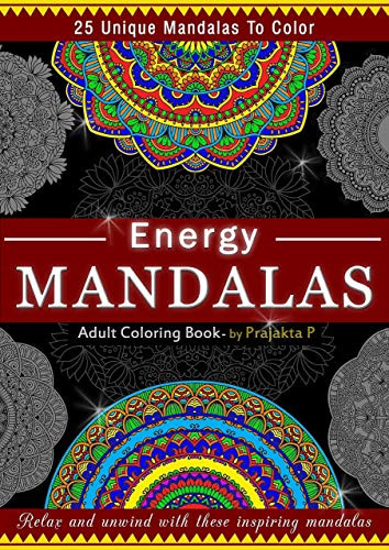 Energy Mandalas Coloring book for adults Spiral bound paperback stress relieving intricate mandalas for grown-ups