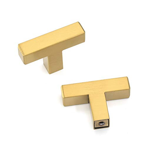 OYX 10 Pack Gold Knobs for Cabinets Gold Cabinet Knobs Brushed Gold Drawer KnobsBrushed Barss Kitchen Cabinet Knobs Brass Dresser Drawer Pulls Bathroom HardwareGold Cabinet Pulls Single Hole Knob.