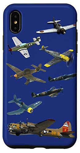 iPhone XS Max WW2 Planes Warbirds P-51 F-4U B-17 Messerschmitt Case