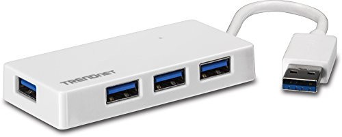 TRENDnet 4-Port USB 3.0 Compact Mini Hub with Built in USB 3.0 Cable, Plug & Play, Compatible with: Linux, Windows, Mac, Nintendo Switch, Backwards Compatible with USB 2.0, TU3-H4E