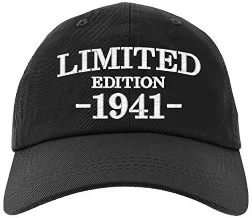 Cap 1941-80th Birthday Gifts Limited Edition 1941 All Original Parts Baseball Hat 1941-EM-0001-Black