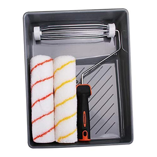 CUTICATE Paint Roller Tool Kit Painting Set - Mini Plastic Paint Tray Set Mini Roller FrameMicrofiber Roller Covers - 9inch