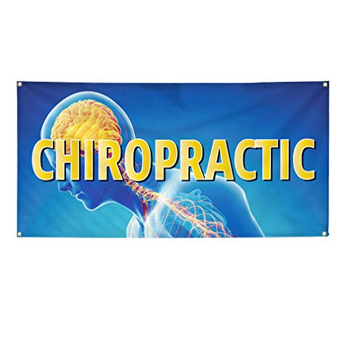 Vinyl Banner Multiple Sizes Chiropractic Business A Health Care Outdoor Weatherproof Industrial Yard Signs Yellow 4 Grommets 16x40Inches