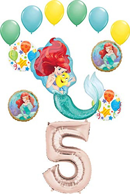 Little Mermaid Party Supplies Princess Ariel 5th Birthday Balloon Bouquet Decorations