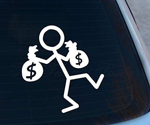 Vinyl Wall Decal - Single Rich Stick Figure Decal - Stick Family Sticker - Stick Family Parody - Funny - Car Waterproof Sticker