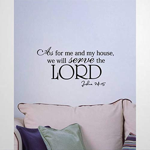 As for Me and My House We Will Serve The Lord Joshua 2415 Vinyl Decal Religious Wall Decal Sticker for Bedroom Living Room Wall Art Home Decor