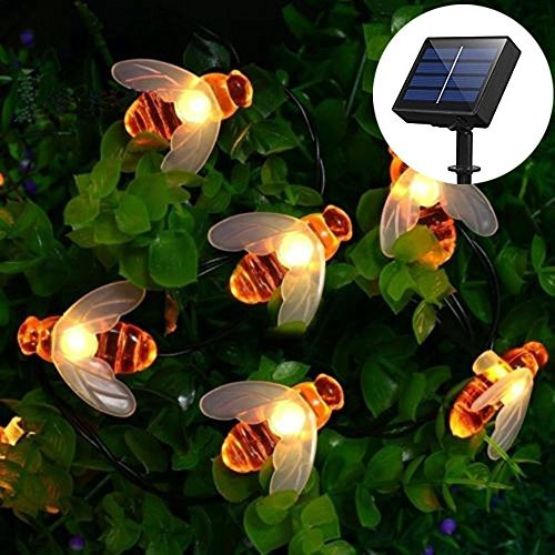 Honey Bees Lights DINOWIN Bee String Lights Solar Power Honeybee Fairy String Lights Waterproof 3M 10 LED for Outdoor Garden Summer Party Wedding Xmas Decoration Warm White Honey Bees Lights DINOWIN Bee String Lights Solar Power Honeybee Fairy String Lights Waterproof 3M 10 LED for Outdoor Garden Summer Party Wedding Xmas Decoration Warm White