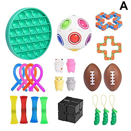 Sensory Fidget Toys Set Walkley 22 Pack Push pop Bubble Fidget Toy Stress Relief and Anti-Anxiety Tools Bundle Sensory Toys Set Sensory Therapy Toys for ADHD Autism Stress Anxiety Reliver