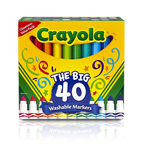 Crayola 58-7858 40 ct Broad Line Ultra-Clean Washable Markers Toy