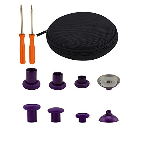 WPS 8 Pcs Replacement Swap thumbsticks Fits for PS4 DualShock 4 Controller Xbox One Elite Xbox One Controller - Purple