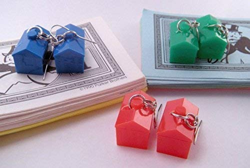 Monopoly Hotel Token Pierced Earrings Game Piece Geek Nerd