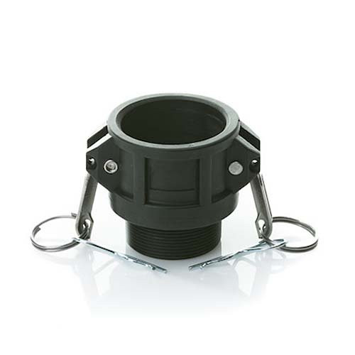 3 4 inch  x 1 2 inch  PVC Camlock Fittings - Plastic Hose Coupler - Poly Type B Female Cam Lock Hose Adapter - Male Threaded NPT Cam  and  Groove