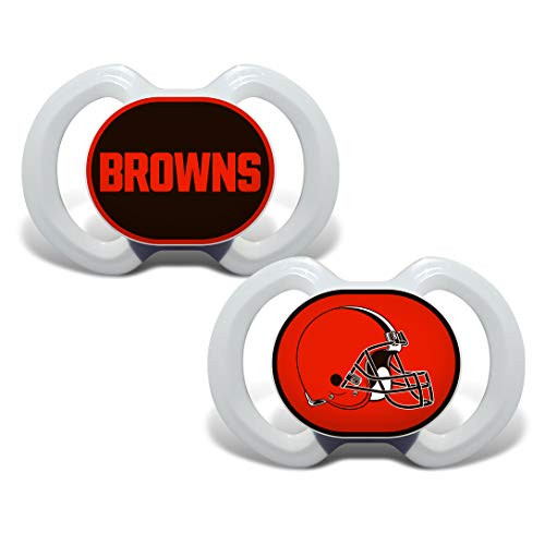 MasterPieces Baby Fanatic NFL Cleveland Browns 2-Pack Pacifiers One Size Team Color MasterPieces Baby Fanatic NFL Cleveland Browns 2-Pack Pacifiers One Size Team Color