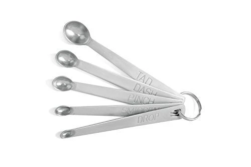 Norpro 3080 Mini Stainless Steel Measuring Spoons, Set includes (tad, dash, pinch, smidgen and a drop) (2, 5 Inch)