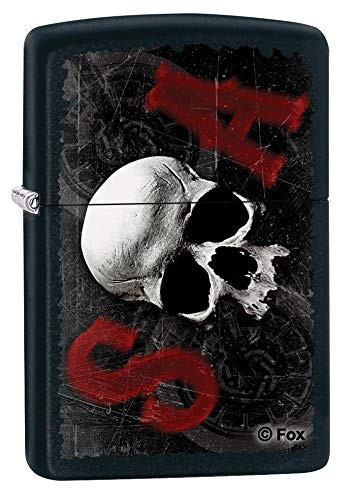 Zippo Sons of Anarchy Skull Black Matte Pocket Lighter Black Skull