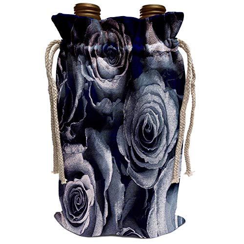 3dRose Jaclinart Garden Nature Florals Flowers Roses Bouquet - Close up of dreamy rich baby blue rose bouquet - Wine Bag  wbg_29874_1
