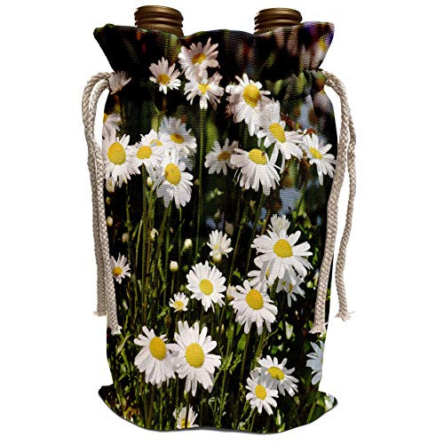 3dRose PS Flowers - Daisy Garden - Floral Print - Flowers - Wine Bag  wbg_57231_1