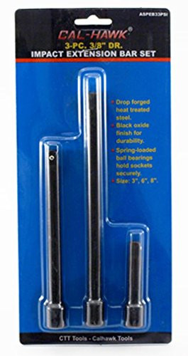 Cal Hawk Tools ASPEB33PSI 3/8" Drive Impact Extension Bar Set (3 Piece)