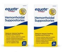 Equate Hemorrhoidal Suppositories 24 Ct by Equate  Pack of 2
