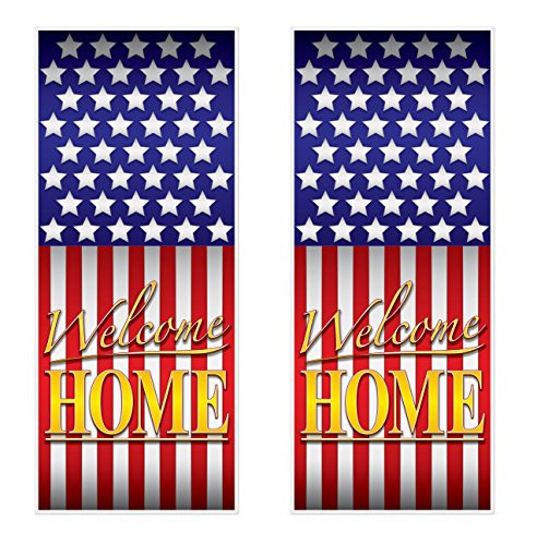 Beistle 54007 Welcome Home Door Covers 2 Piece, 30" x 6', Multicolored