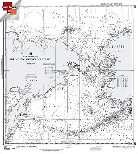 Paradise Cay Publications NGA Chart 532  Russia United States Bering Sea and Bering Strait Approx. Size 21 inch  x 23 inch   Small Format Waterproof