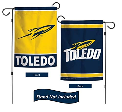 Toledo University Rockets 12.5 x 18 inch  Double Sided Yard and Garden College Banner Flag is Printed in The USA