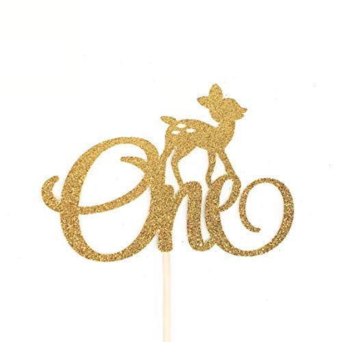 Atelier Elegance Deer One Cake Topper Oh Deer 1st Birthday Cake Topper Deer Baby Party Woodland