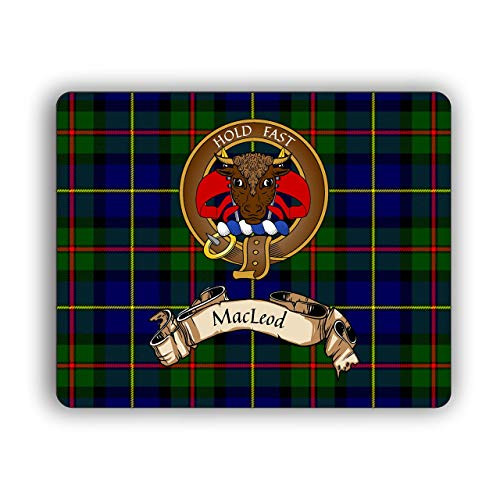Scottish Clan MacLeod Hunting Tartan Crest Computer Mouse Pad