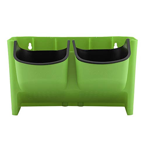 Yagosodee Wall Hanging Stackable Flower Pot 2 Pocket Vertical Hanging Planter Pots for Succulents Green