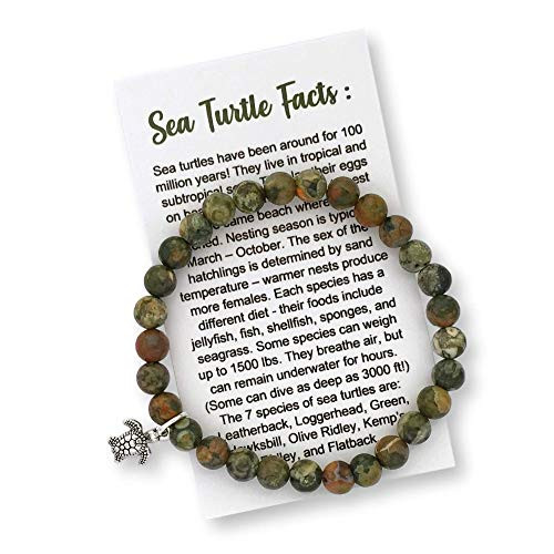 Sea Turtle Bracelet with Charm  Includes Info Card Gift Box and Bow Conservation Donation