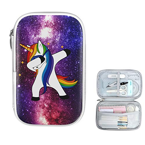 ZZKKO Space Galaxy Unicorn Pencil Bag Case Zipper Pencil Holder Organizer Stationary Pen Bag Cosmetic Makeup Bag Pouch Purse for School Office Supplies