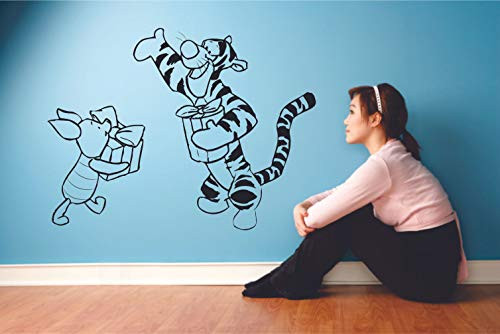 Winnie The Pooh and Friends Wall Sticker Quote for Girls Boys Baby Kids Bedroom Nursery Daycare Kindergarten- Tigger Piglet Party Gift Home Decor Stickers Wall Art Vinyl Decoration Size  10x20 inch