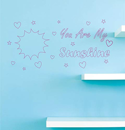 You Are My Sunshine Kids Song Jingle Nursery Rhyme Wall Sticker Vinyl Wall Art Decal Girls Boys Kid Baby Bedroom Nursery Daycare Kindergarten Decor Stickers Wall Art Vinyl Decoration Size  10x20 inch